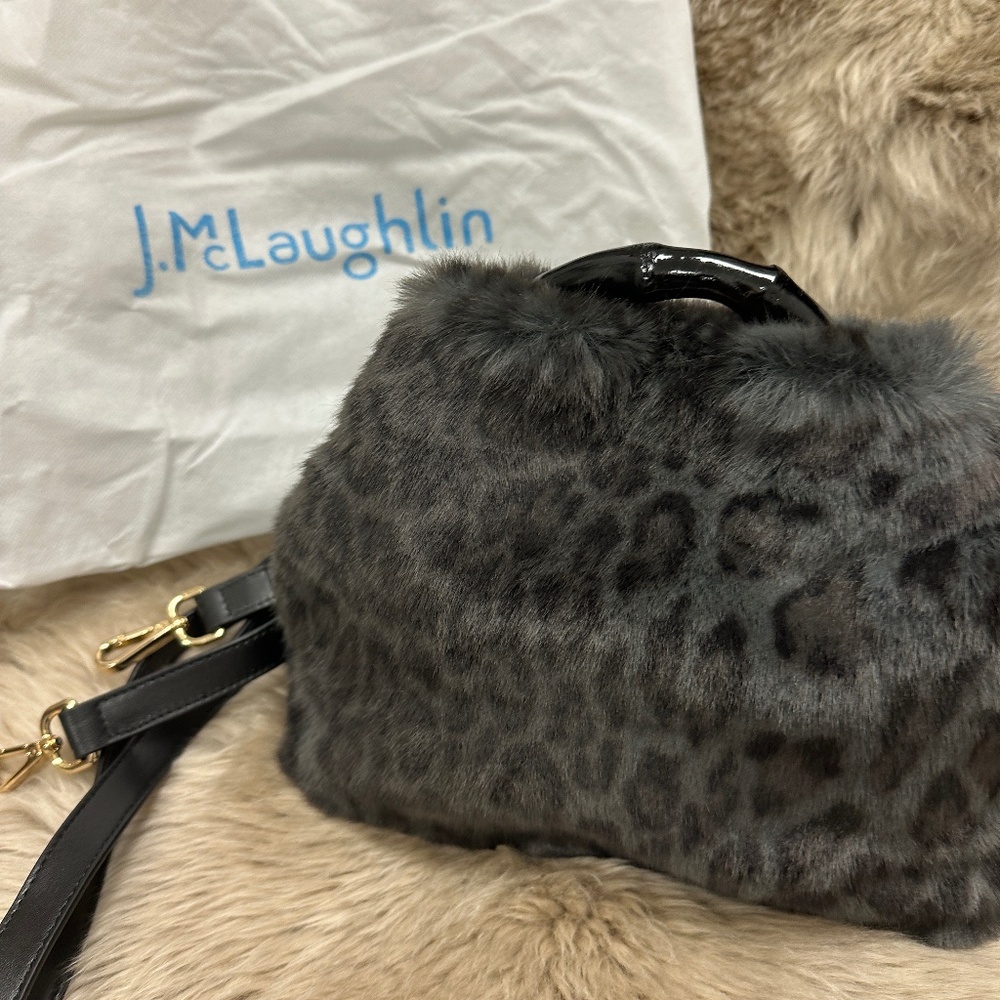 J McLaughlin faux Fur handbag